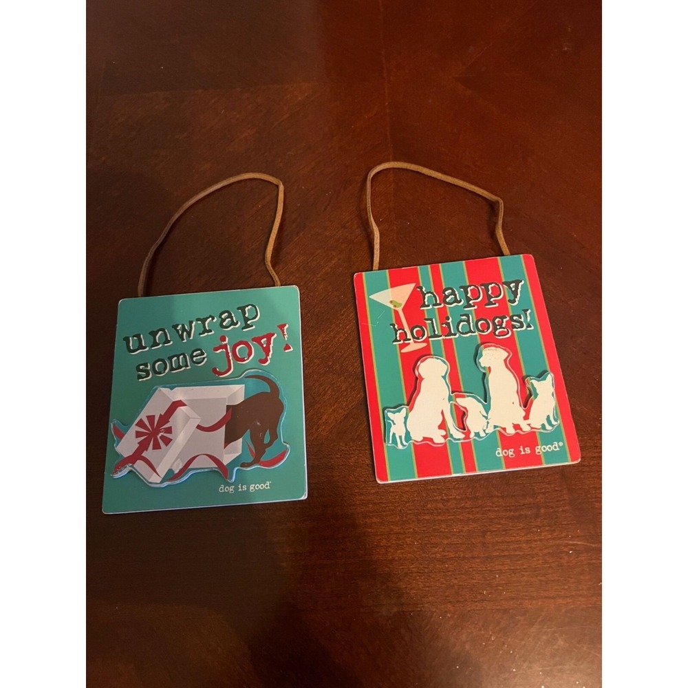 Dog Is Good Holiday Wall Plaques Set By Kurt S. Adler dog lover festive design